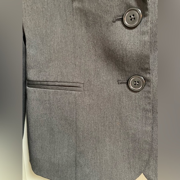 AK Anne Klein Stretch Two Button Blazer Charcoal Grey Size 10 - Picture 6 of 6